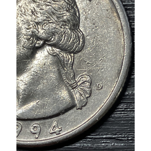 1994-D Washington Quarter RARE "A-M" Linking Error & Indent on Revers w/ Video - Picture 15 of 16